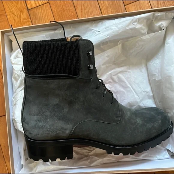 Louboutin boots for sale. Size 10.5, dark grey - Picture 2 of 3